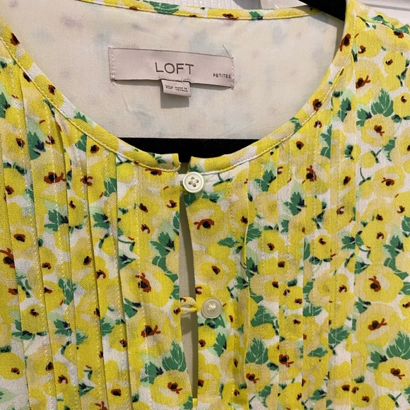 XSP loft floral print dress with side ties green yellow and white - like new - Picture 9 of 9